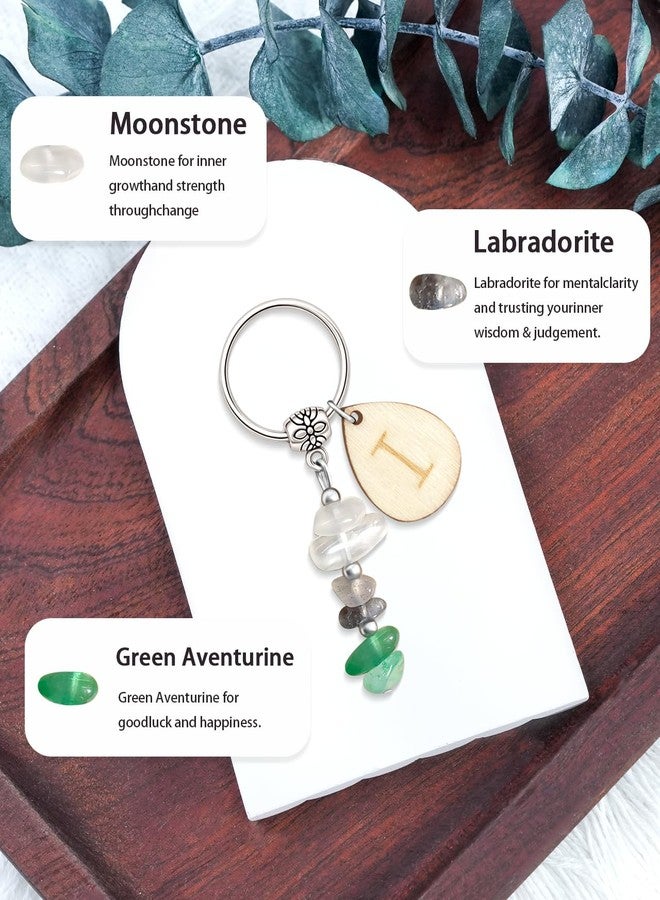nylry Initial Letter Crystal Keychain Gifts For Your Next Chapter Healing Crystal Bag Charm for New Beginnings Gifts for Women Initial Purse Charms for Handbags Accessories-I - Image 2